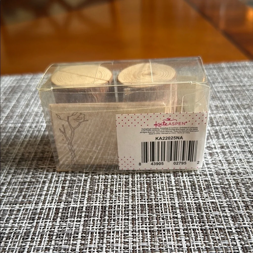 Kate Aspen Natural Wood Slice Place Card Holders